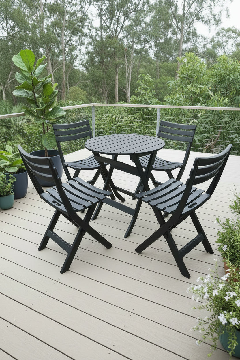 Foldable chair and table set 