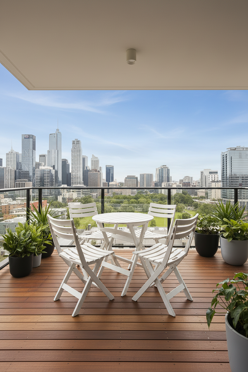 Outdoor foldable chairs and table set
